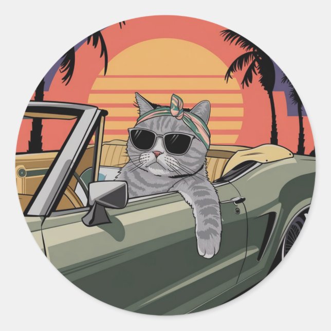 Adesivo Stylish Sunset Cat (Frente)