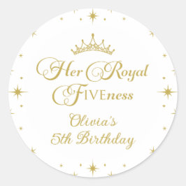 Adesivo Sua Alteza Real Quinto Aniversário Princesa Dourad