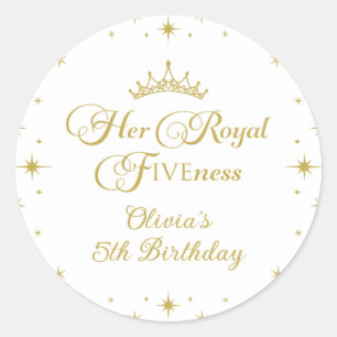 Adesivo Sua Alteza Real Quinto Aniversário Princesa Dourad