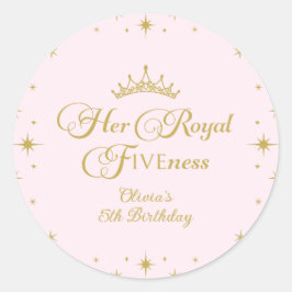 Adesivo Sua Alteza Real Quinto Aniversário Princesa Dourad