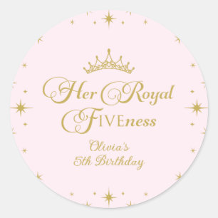 Adesivo Sua Alteza Real Quinto Aniversário Princesa Dourad