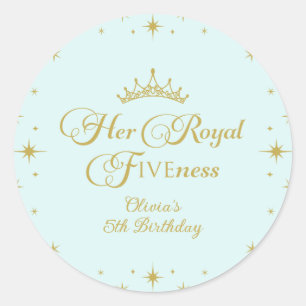 Adesivo Sua Alteza Real Quinto Aniversário Princesa Dourad