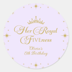 Adesivo Sua Alteza Real Quinto Aniversário Princesa Dourad
