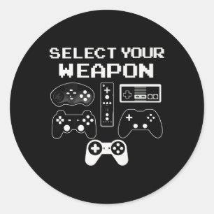 Adesivo Sua arma divertida Video Game Shirt Controller Gif