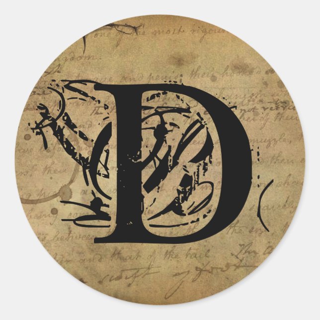 Adesivo Sua Carta. Monograma personalizado. sensação de vi (Frente)