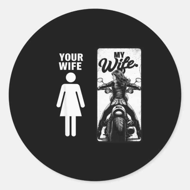 Adesivo Sua esposa é simples Minha esposa Biker esposa do  (Frente)