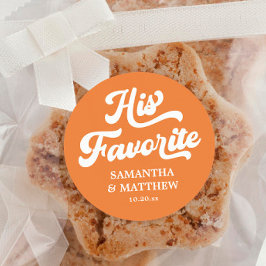 Adesivo Sua Favorita Dádiva de Casamento Laranja Boho Retr