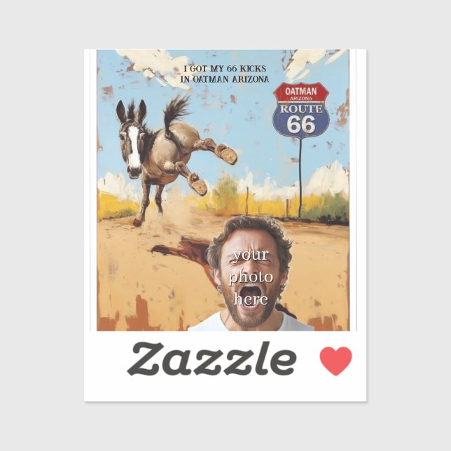Adesivo sua foto, chutes, arizona de atleta, burro (Folha)