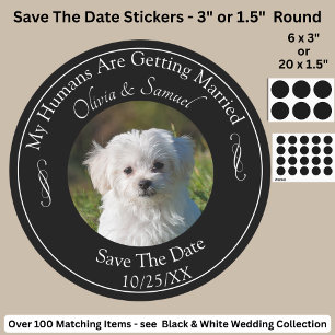 Adesivo Sua Foto de Pet, Salve a Data, Preto & Branco 