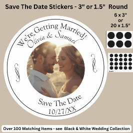 Adesivo Sua Foto, Salve a Data, Infinidade Preto e Branco