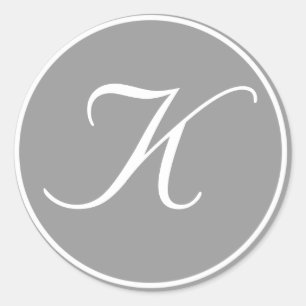 Adesivo Sua letra, monograma personalizado, Cinza inicial