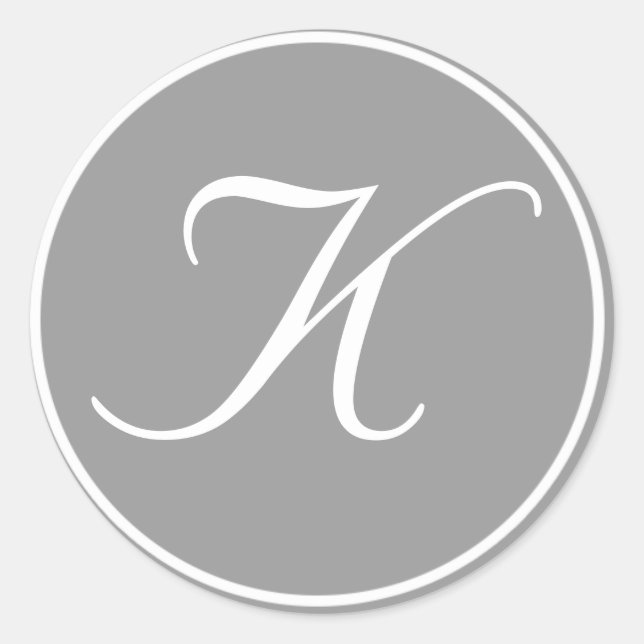 Adesivo Sua letra, monograma personalizado, Cinza inicial  (Frente)