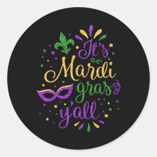 Adesivo Sua Máscara do Mardi Gras Yall Mardi Gras Party