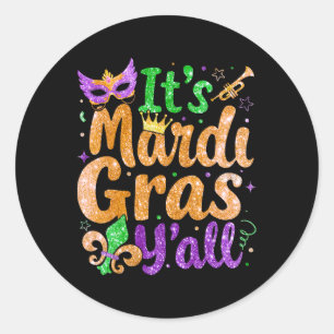 Adesivo Sua Máscara do Mardi Gras Yall Mardi Gras Party