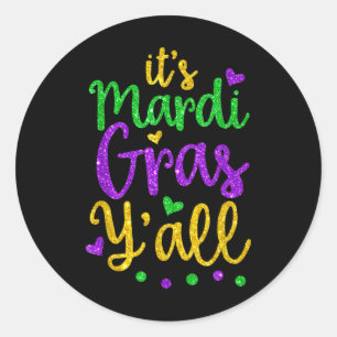 Adesivo Sua Máscara do Mardi Gras Yall Mardi Gras Party