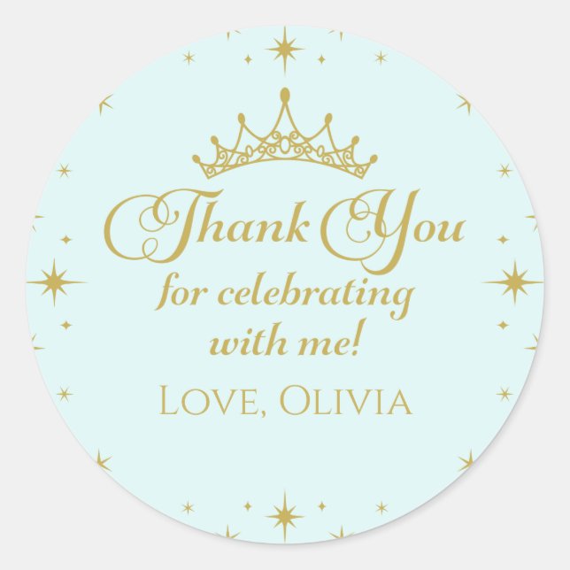 Adesivo Sua Real Noite Dourada Princesa 5 Aniversário (Frente)