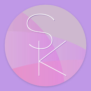 Adesivo Suas Iniciais Sobrepostas Geométrico Cor-de-Rosa