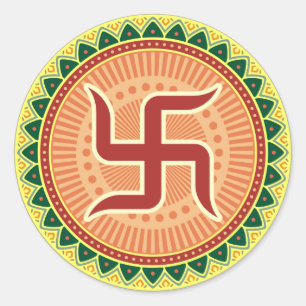 Adesivo Suástica com estilo indiano tradicional Mandana