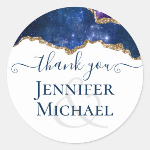 Adesivo Sublime Agate Blue Dourado WEDDING SUITE