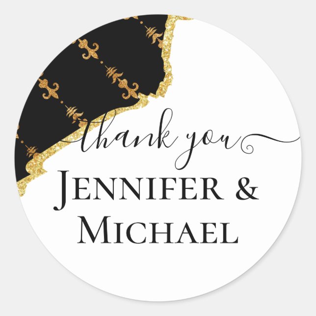 Adesivo Sublime Ouro Preto Flor de Lis Casamento (Frente)