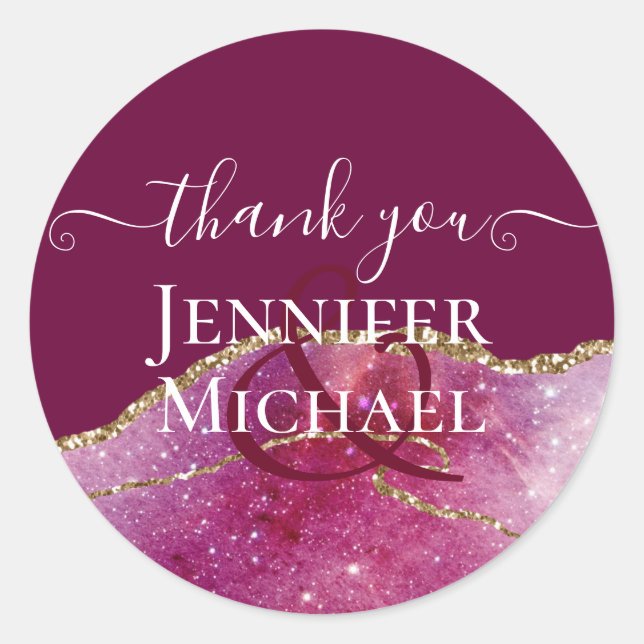 Adesivo Sublime Rosa ÁGATA Dourado Brilho Casamento Chic (Frente)