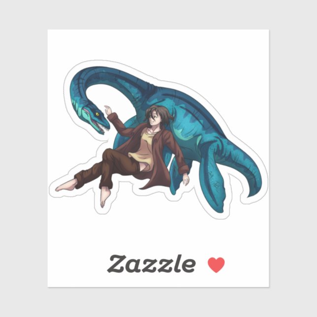 Adesivo Submarino com Plesiossauro (Folha)