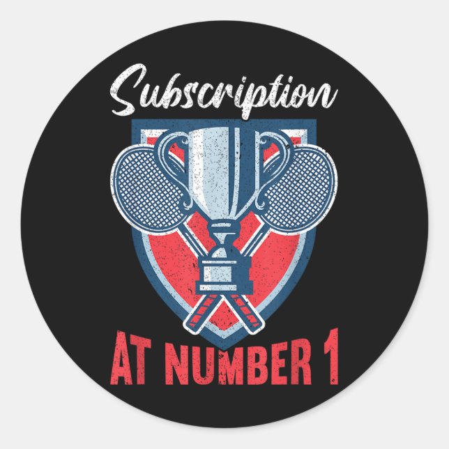Adesivo Subscription At Number 1 Funny Badminton  (Frente)