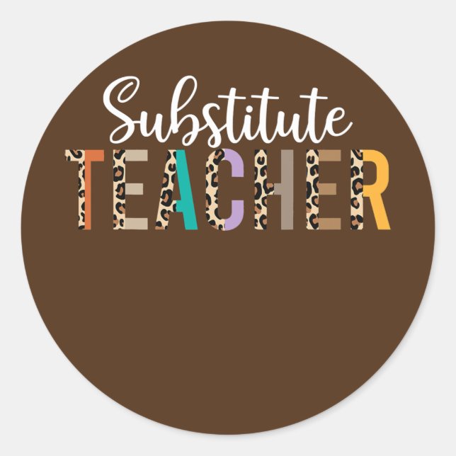 Adesivo Substitute Teacher Supplies For Women Teachers (Frente)