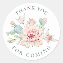Adesivo Succulent Thank You | Floral Cactus Baby Shower