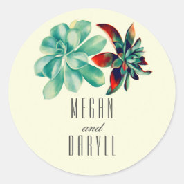 Adesivo Succulents Floral Buquê Teal Wedding