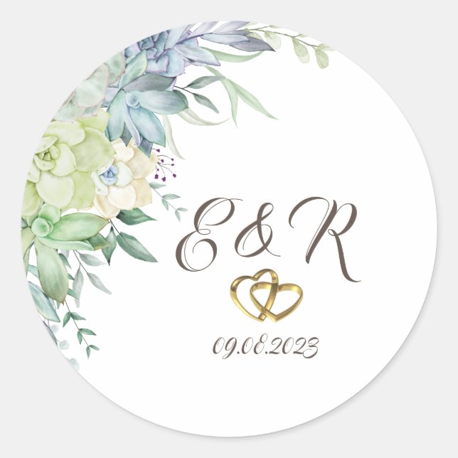 Adesivo Succultos do Deserto de Aquarela (Frente)