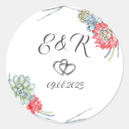 Adesivo Succultos Vermelhos Desertados Por Aquarelas