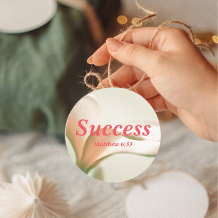 Adesivo Sucesso Matthew 6:33 Verse Elegante Flor Rosa Eleg