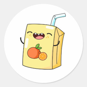 Adesivo Suco de laranja Kawaii
