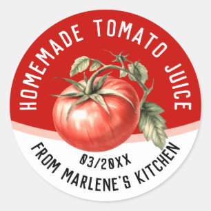 Adesivo Suco de tomate caseiro comestível com tomate verme