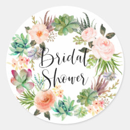 Adesivo Suculentas Floral Boho Coroa Chuva de Noiva