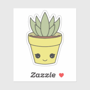 Adesivo Suculento de Kawaii Cactus