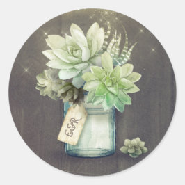 Adesivo Suculents Mason Jar Rustic Wedals