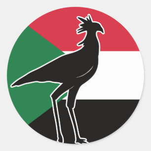 Adesivo Sudão Secretarybird Secretário da Nação Sudanesa