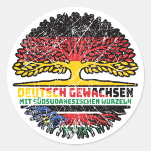 Adesivo Südsudan Südsudanesisch Deutsch Alemanha Baum