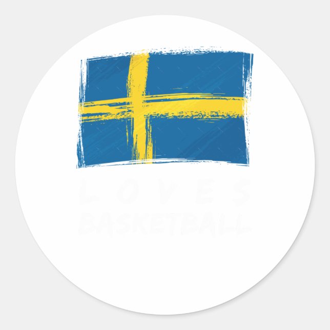 Adesivo Suecia ama basquete (Frente)