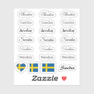 Adesivo Suecia de script Elegante & Sinalizador sueco /con