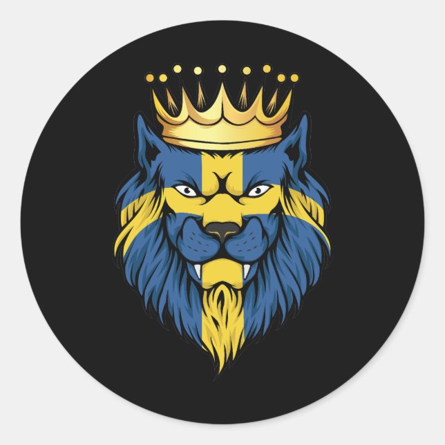 Adesivo Suecia Lion King Flag (Frente)