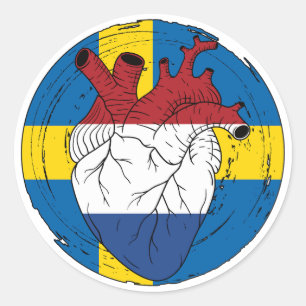 Adesivo Suecia sueca Koningsdag neerlandês Heart neerlandê