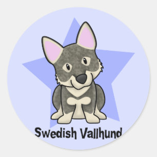 Adesivo Sueco Vallhund da estrela de Kawaii