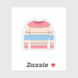 Adesivo Suéter de gola redonda listrado