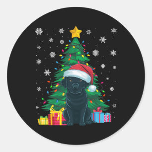 Adesivo Suéter Feio Árvore Xmas Luzes pretas Labrador Cão 