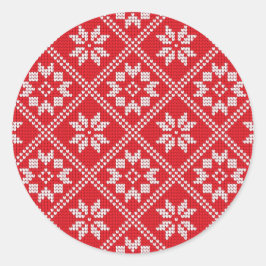Adesivo Suéter Vermelho de Malha Padrão Fair Isle Natal