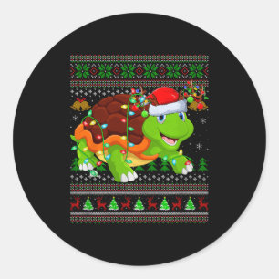 Adesivo Suéteres Feios de Natal de Tartaruga Festa do Papa