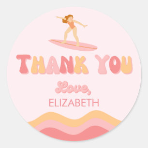 Adesivo Sufer Birthday Girl - Favor Bag Sticker